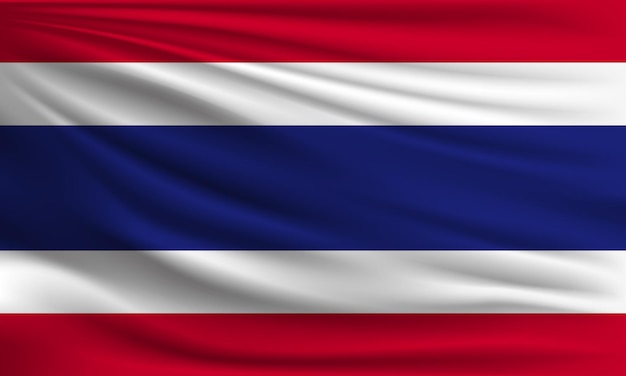 Vector flag of Thailand with a palm