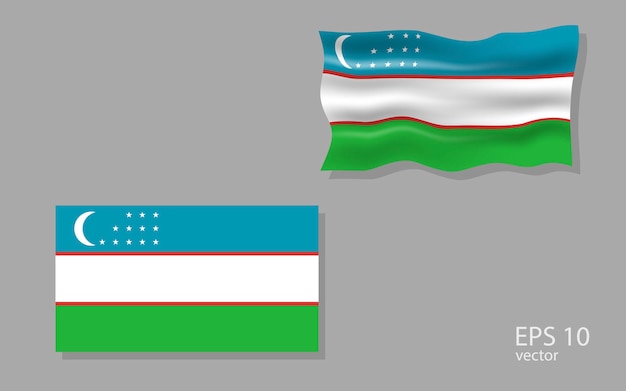 Vector flag of Uzbekistan illustration
