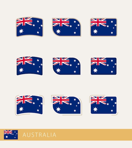 Vector flags of Australia collection of Australia flags