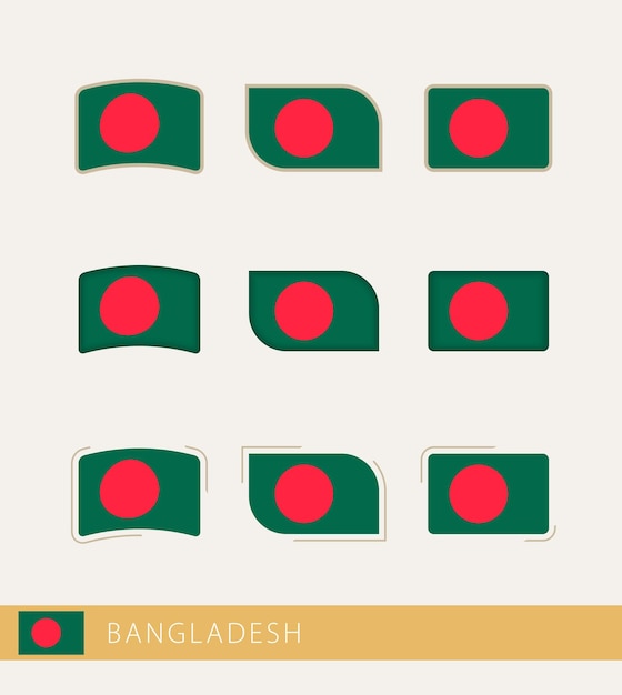 Vector flags of Bangladesh collection of Bangladesh flags