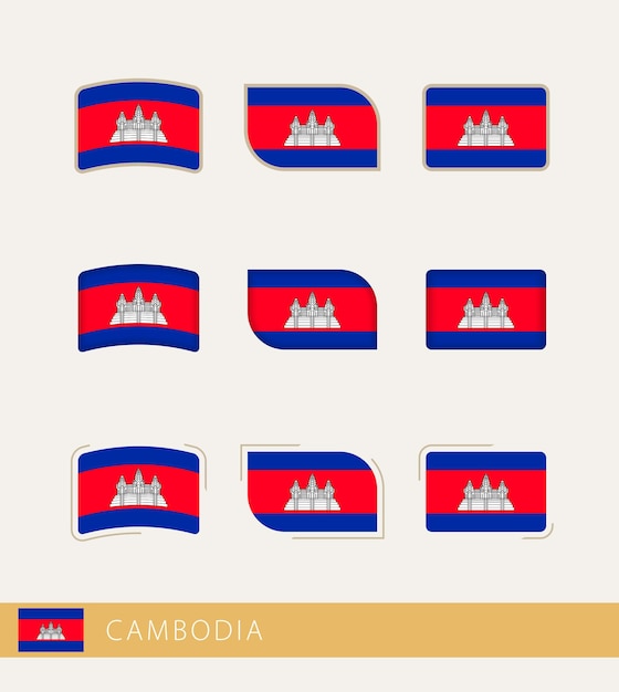 Vector flags of Cambodia collection of Cambodia flags