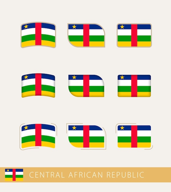 Vector flags of Central African Republic collection of Central African Republic flags