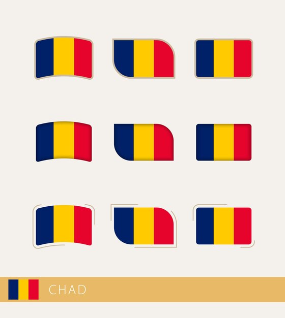 Vector flags of Chad collection of Chad flags