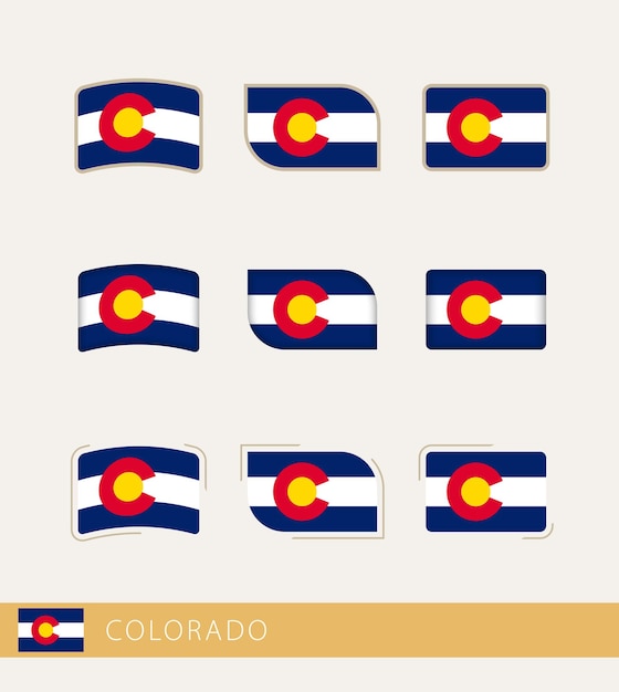 Vector flags of Colorado collection of Colorado flags