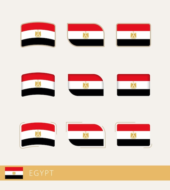 Vector vector flags of egypt collection of egypt flags