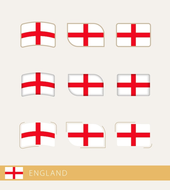 Vector flags of England collection of England flags