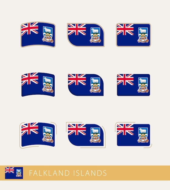 Bandiere vettoriali della collezione delle isole falkland di bandiere delle isole falkland