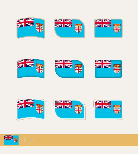 Vector flags of Fiji collection of Fiji flags