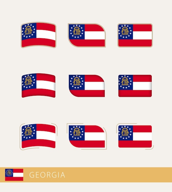 Vector flags of Georgia collection of Georgia flags