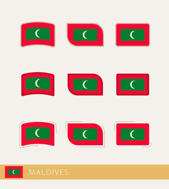 Vector flags of Maldives collection of Maldives flags