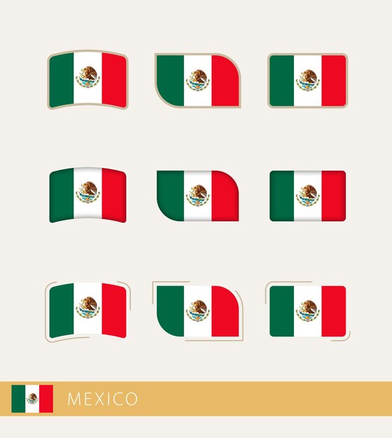 Vector vector flags of mexico collection of mexico flags