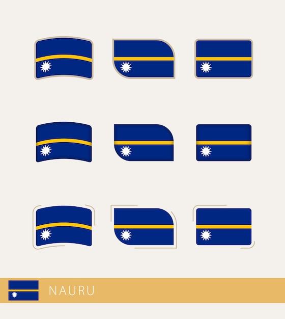 Vector flags of nauru collection of nauru flags