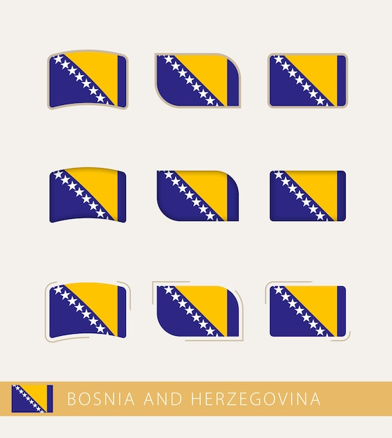 보스니아 헤르체고비나 플래그의 보스니아 헤르체고비나 컬렉션의 벡터 플래그