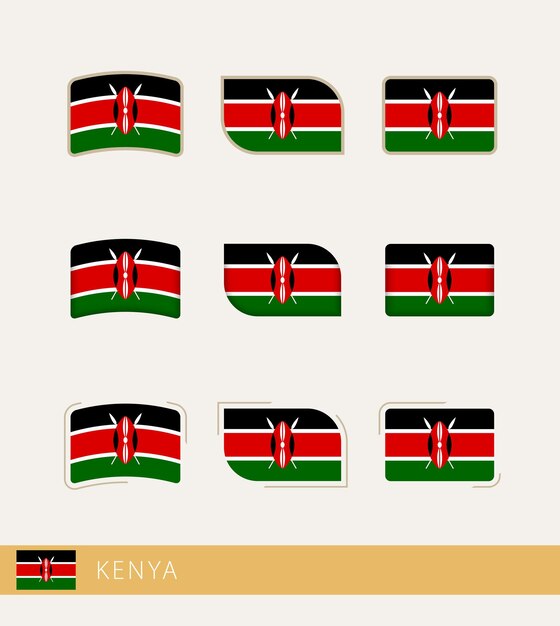 Векторные флаги кении, коллекция флагов кении