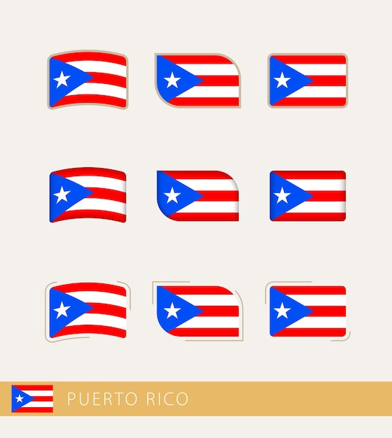 푸에르토리코 플래그의 푸에르토리코 컬렉션의 벡터 플래그