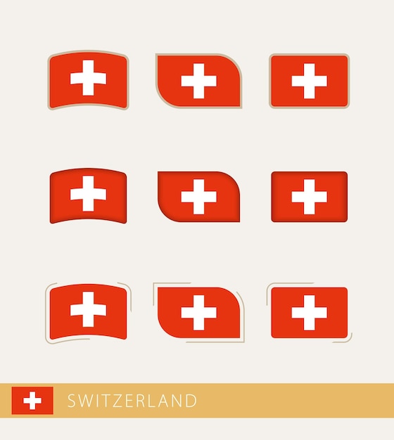스위스 국기의 스위스 컬렉션의 벡터 플래그