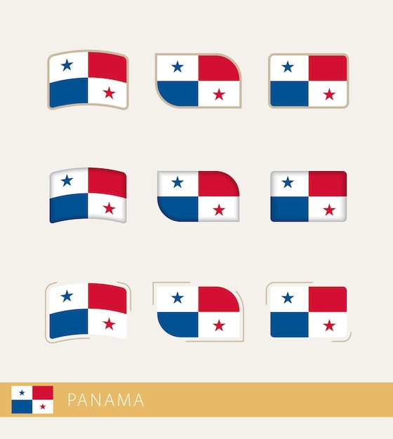 Vector vector flags of panama collection of panama flags