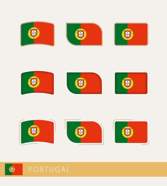 Vector flags of Portugal collection of Portugal flags