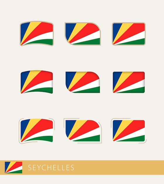 Bandiere vettoriali delle seychelles collezione di bandiere delle seychelles