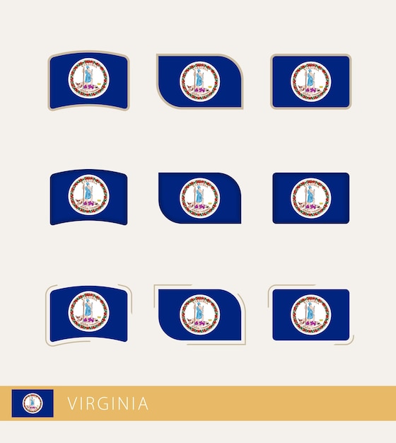 Vector flags of Virginia collection of Virginia flags