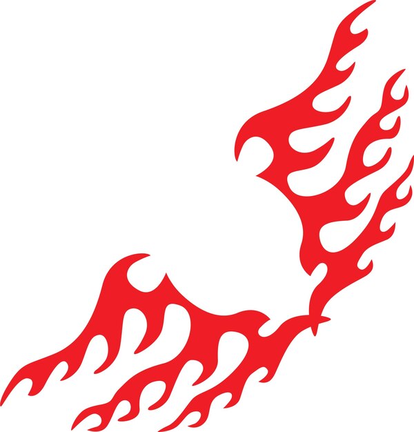 Vector flame illustration with red color