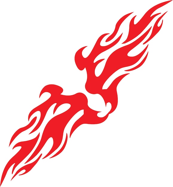 Vector vector flame illustration with red color