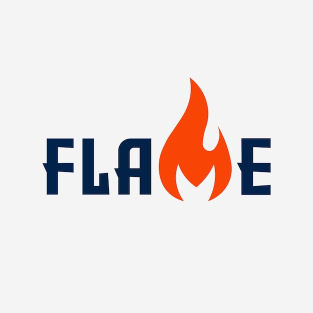 Vector vector flame text logo design