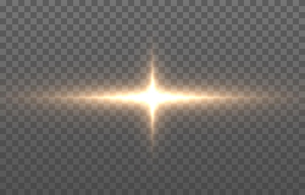 Vector flash of light on isolated transparent background. Light, line of light png. Horizontal light