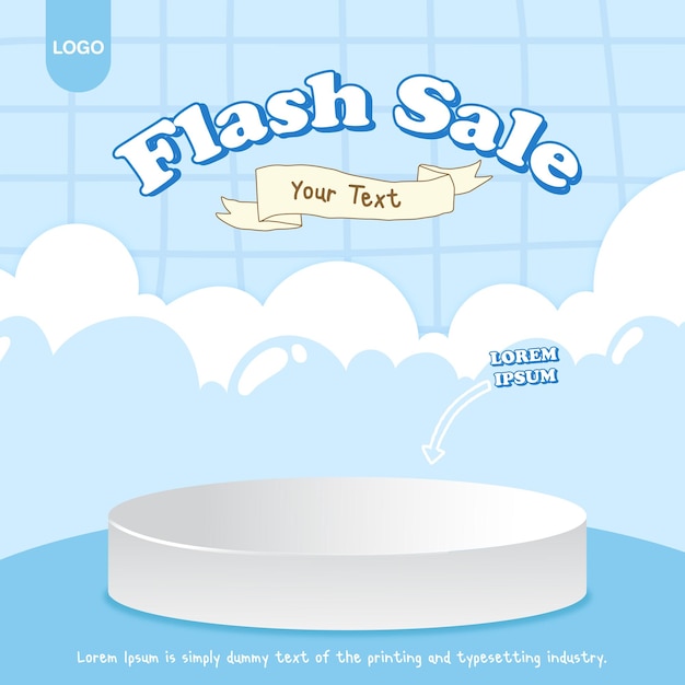 Vector flash sale promotion for social media posts