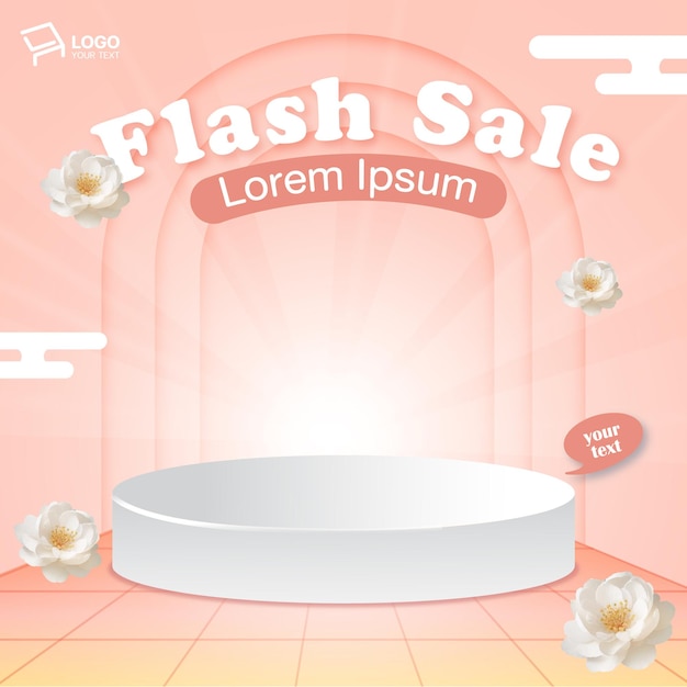 Vector flash sale sign for social media