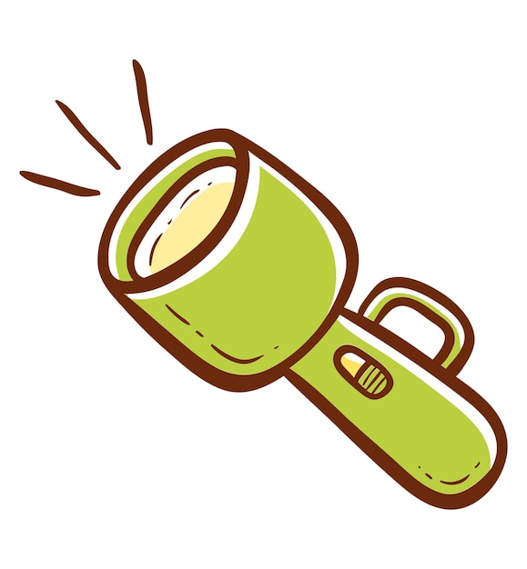 Vector flashlight icon flat illustrationcompetition flat flashlight in white