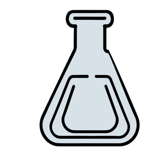 vector flask line color illustration icon