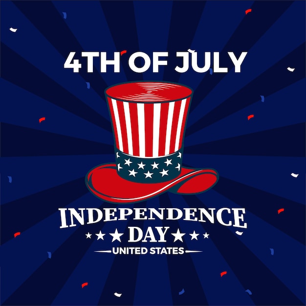 Vector vector flat 4th of july independence day illustration design
