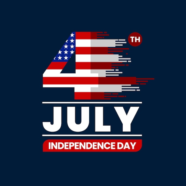 Piatto vettoriale 4 luglio giorno dell'indipendenza