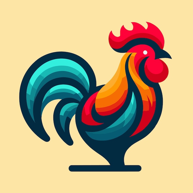 Vector vector flat abstract rooster gradient colorful logo generative ai