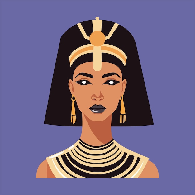 vector flat african cleopatra illustration