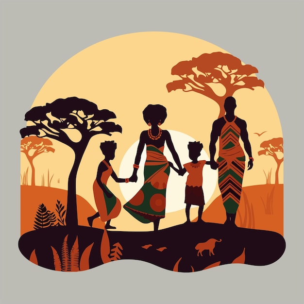 Vector vector flat african day illustration