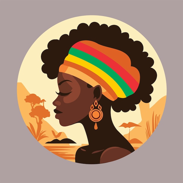 vector flat african day illustration