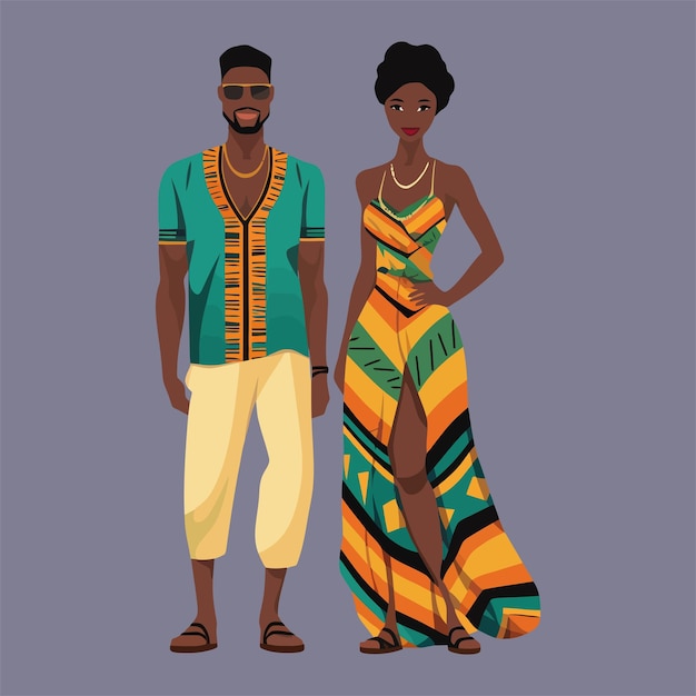 vector flat african people clothing