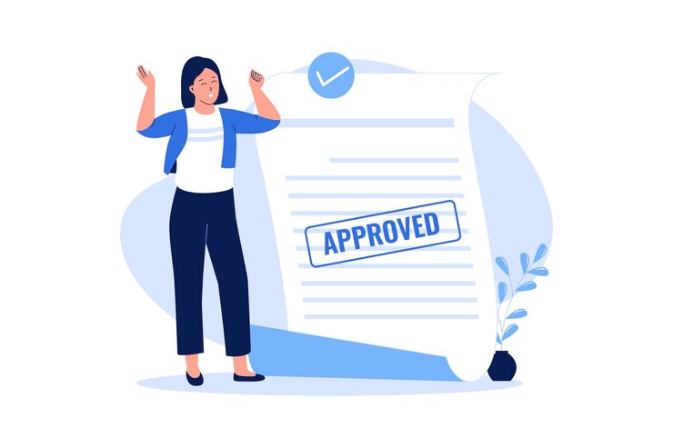 Vector vector flat of approved document