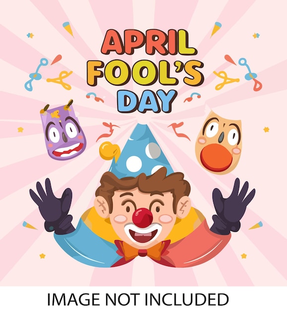 vector Flat april fools day poster