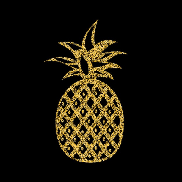 Vector flat background Pineapple gold