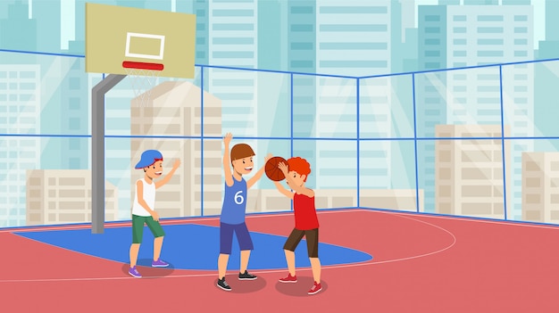 Vector flat basketball game school cup basketball.