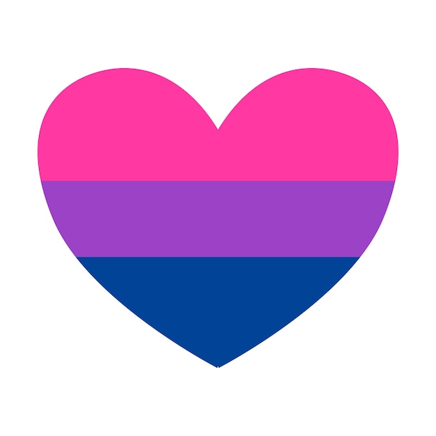 Vector vector flat bisexual pride flag heart