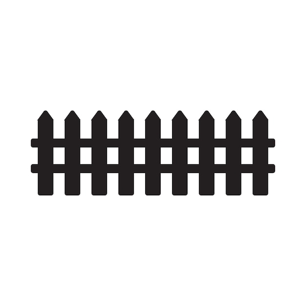 Vector flat black garden fence icon