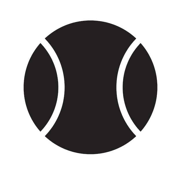 Vector flat black tennis ball