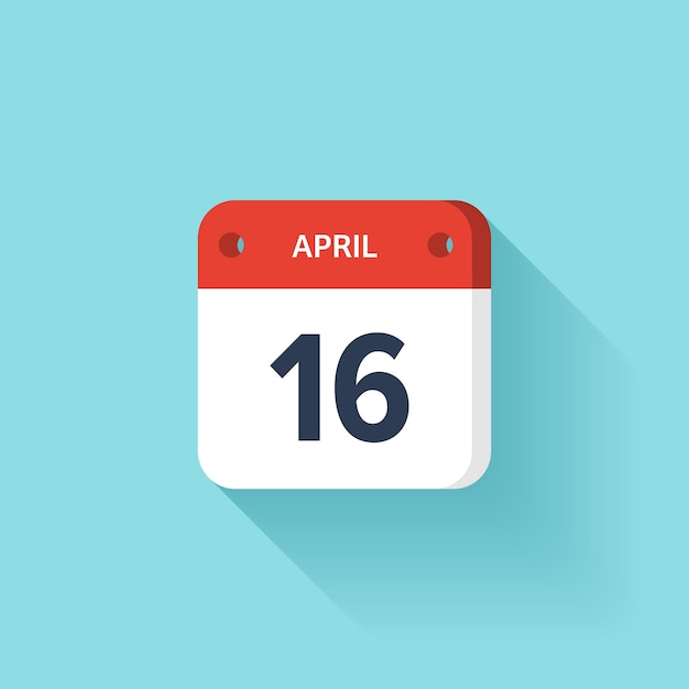 Vector flat calendar icon date time and month april