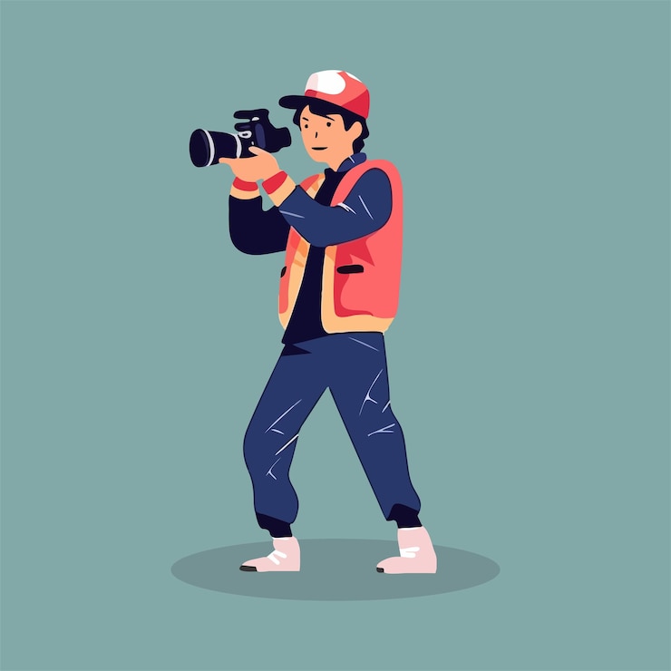 Vector vector flat cameraman concept 6