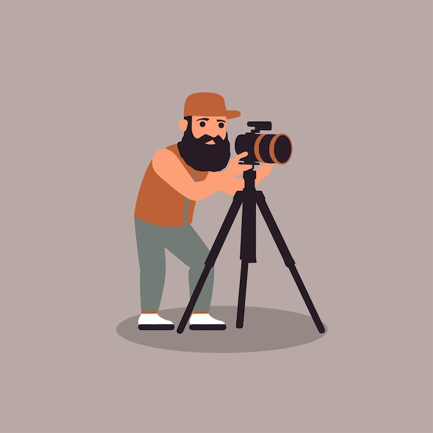 vector flat cameraman concept 7