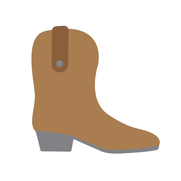 Vector flat cartoon colored cowboy boot